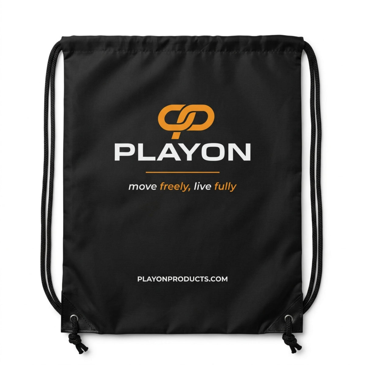 PLAYON drawstring bag with orange PLAYON logo