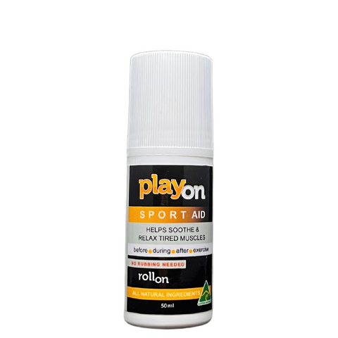 NEW PlayOn SPORT AID RollOn - Muscle Relaxer & Recovery Solution - 50ml